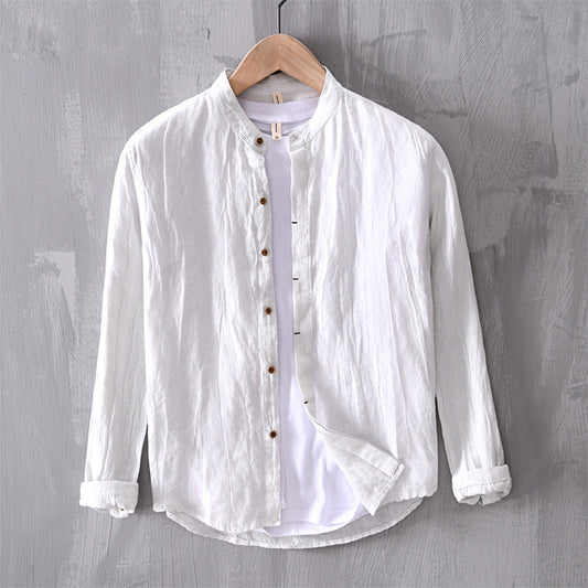 Vintage Linen Long Sleeve Shirt - Loose Fit